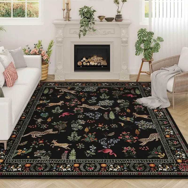 Soft Rug Nursery - Teppich für Wohnzimmer, Blumenmuster, Tier, Vintage-Stil,
