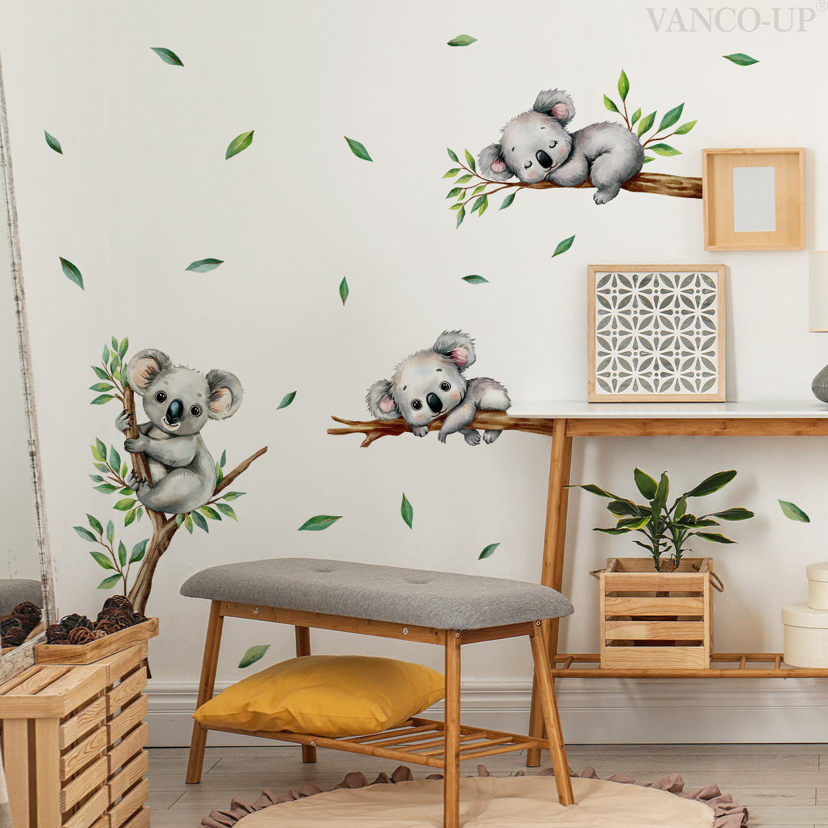 Baby Nursery Wallpaper - Cartoon Koala Klettern Baum Zweig Wand