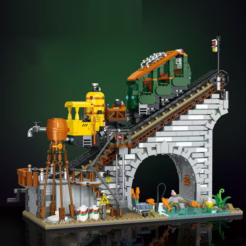Lego Set City - 1987PCS Rack-and-Richtung Eisenbahnhaus Gebäude Sets, Stadt