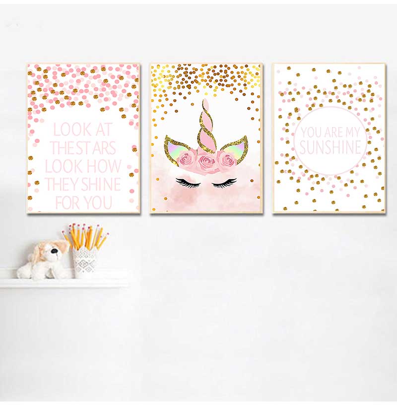 Baby Nursery Quotes Wall Art - Dekoratives Bild Baby Mädchen Schlafzimmer Dekoration