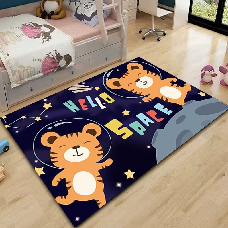 Soft Rug Nursery - VIKAMA Kinder Weltraum-Astronauten-Tiger-Spielteppich Rutschfest Weich Waschbar