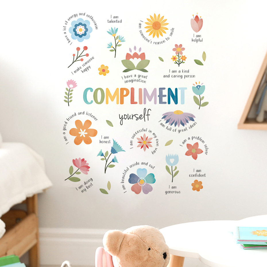 Baby Nursery Quotes Wall Art - Bunte inspirierende Zitate Aquarell Wandaufkleber Kinder
