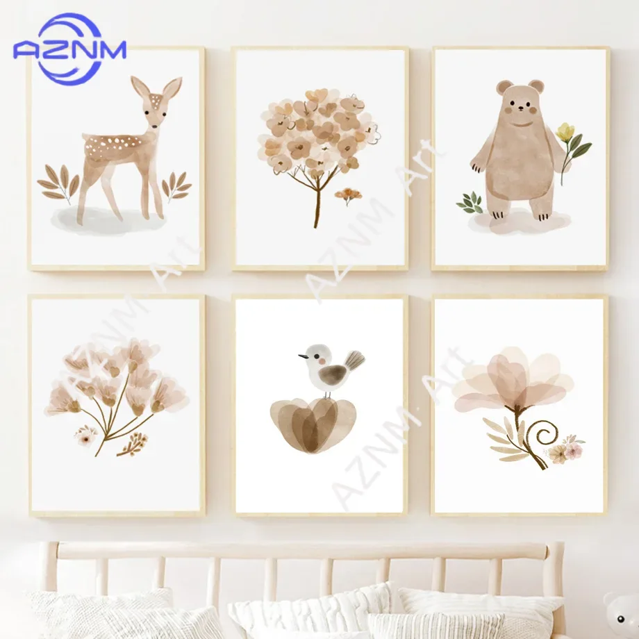 Baby Nursery Art - Boho Kinderzimmer Wandkunst Leinwand – Niedliche