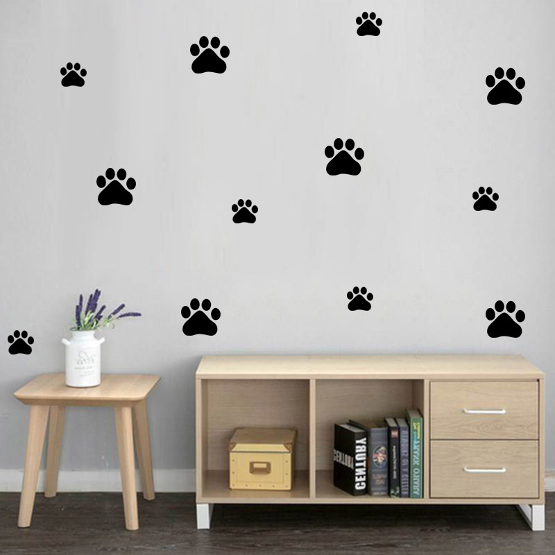Baby Nursery Wall Mural - Cartoon Hund Katze Walking Pfote Drucken
