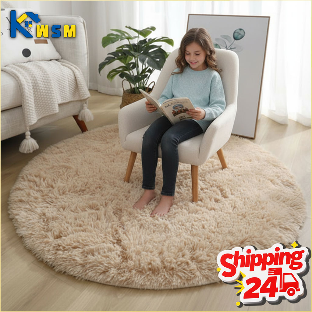 Soft Rug Nursery - Superweicher, flauschiger, runder Teppich aus Plüsch