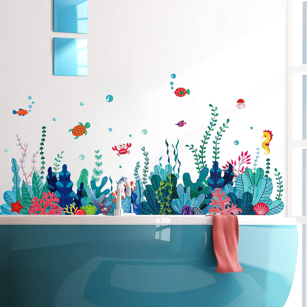 Baby Nursery Under The Sea - Große Wandaufkleber unter dem Meer, Gras,