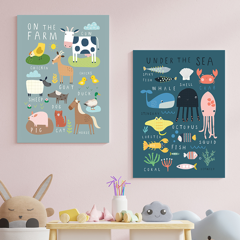 Baby Nursery Under The Sea - Druck „Unter dem Meer“ auf Leinwand,