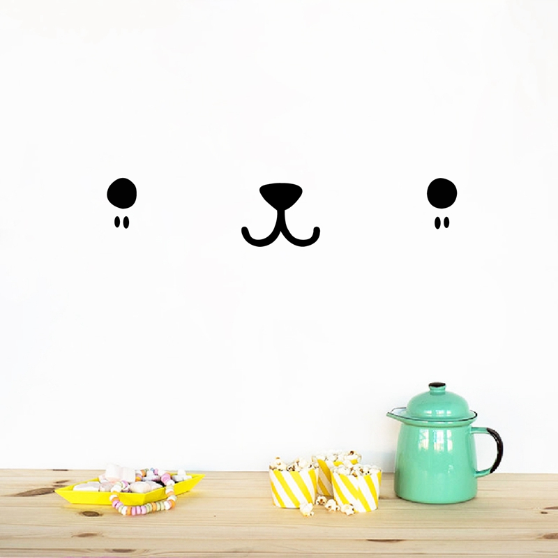 Baby Nursery Wallpaper - Nette Kawaii Gesicht Wand Kunst Aufkleber
