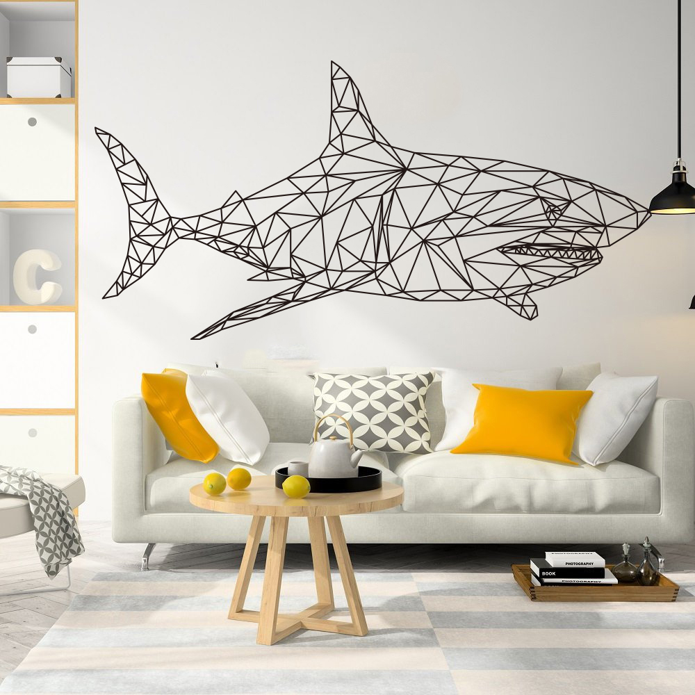 Baby Nursery Under The Sea - Geometrischer Hai Wal Fisch Ozean Wandaufkleber