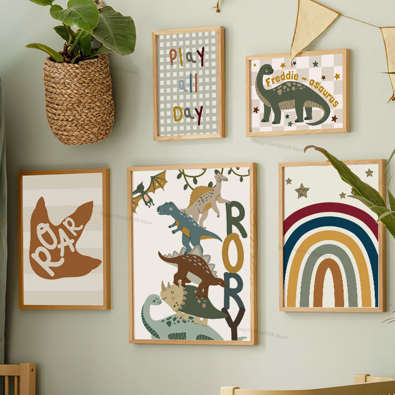 Jurassic Dinosaur Rainbow Pers – Baby Name Wall Art Bewertung und Preis