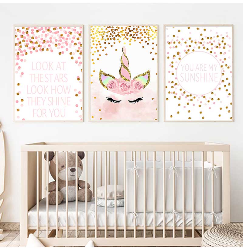 Dekoratives Bild Baby Mädchen  – Baby Nursery Quotes Wall Art Bewertung und Preis