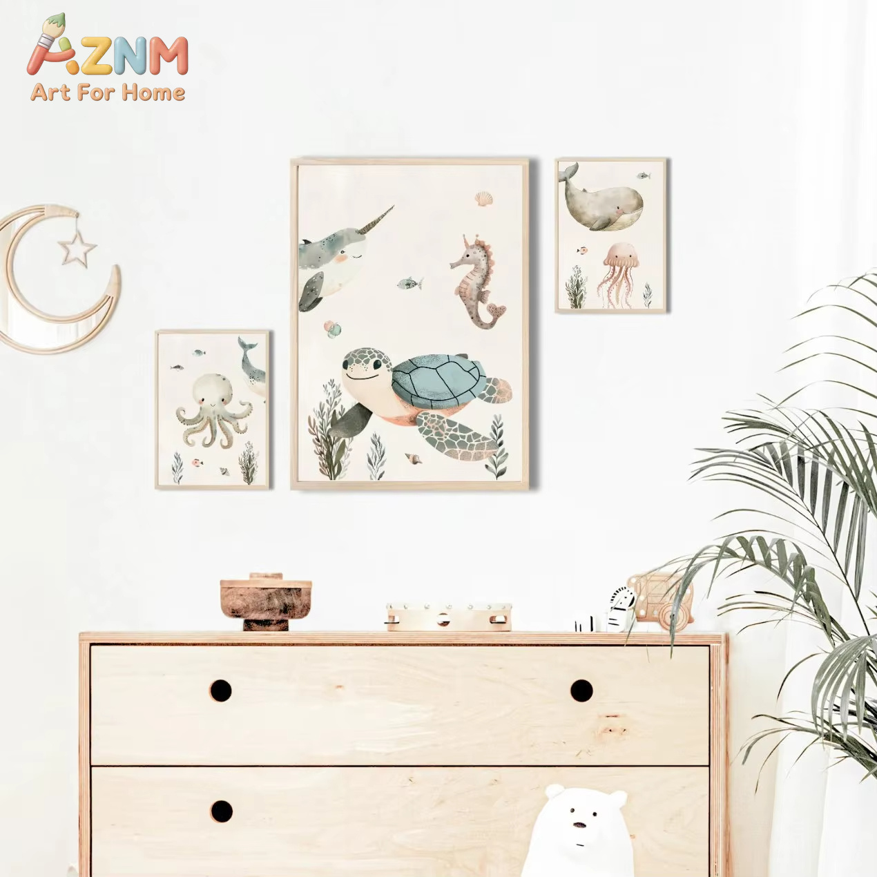 AZNM Aquarell Leinwandbild mit – Baby Nursery Art Bewertung und Preis