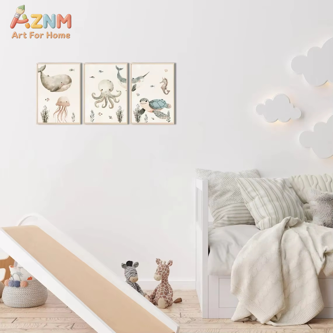 AZNM Aquarell Leinwandbild mit – Baby Nursery Art Bewertung und Preis