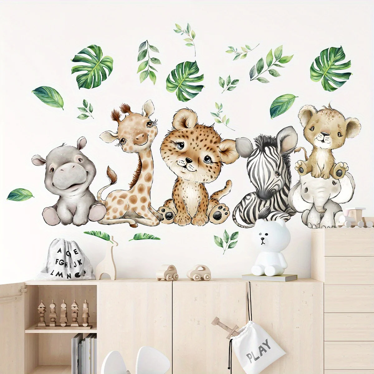 1PC Cartoon Nette Nilpferd Tig – Baby Nursery Wallpaper Bewertung und Preis