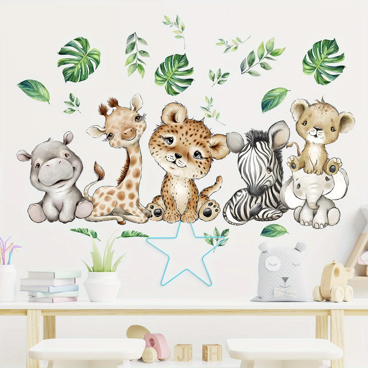 1PC Cartoon Nette Nilpferd Tig – Baby Nursery Wallpaper Bewertung und Preis