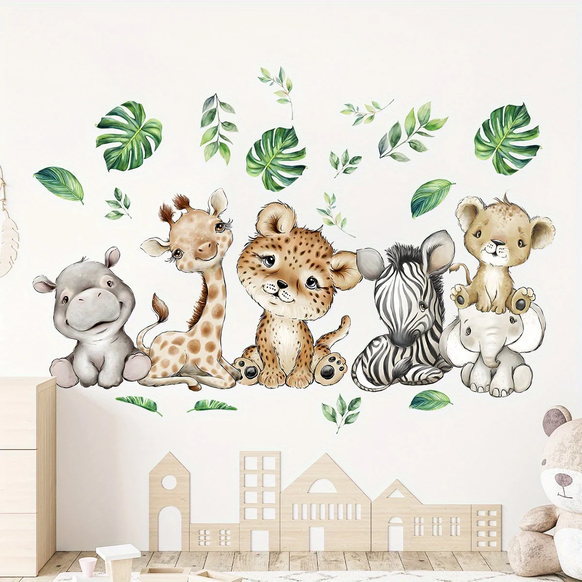 1PC Cartoon Nette Nilpferd Tig – Baby Nursery Wallpaper Bewertung und Preis