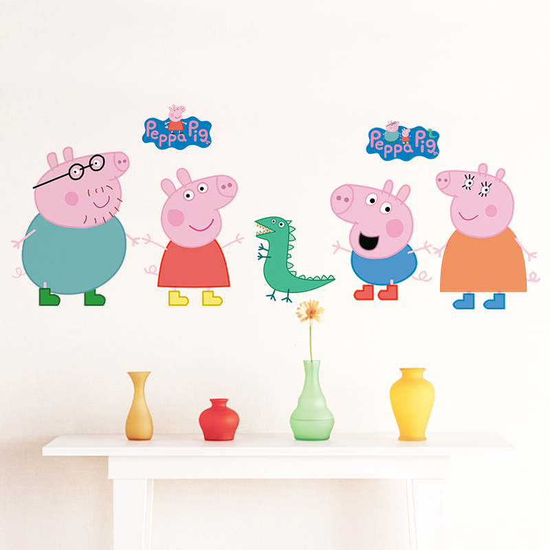 Cartoon Peppa Pig Wandaufklebe – Baby Nursery Wall Mural Bewertung und Preis
