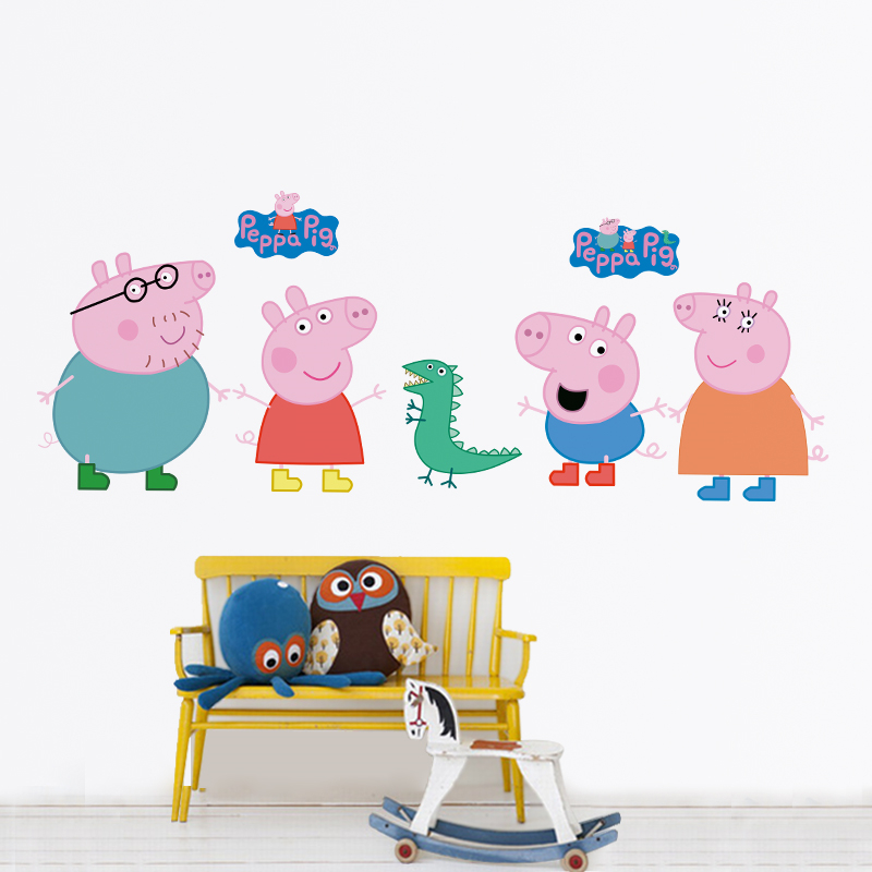 Cartoon Peppa Pig Wandaufklebe – Baby Nursery Wall Mural Bewertung und Preis
