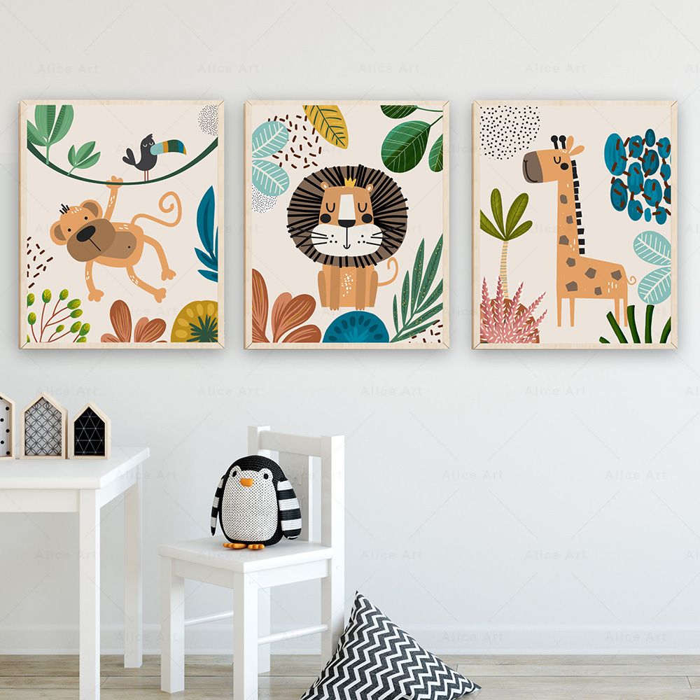 Boho Affe Löwe Giraffe Vogel Z – Baby Nursery Art Bewertung und Preis