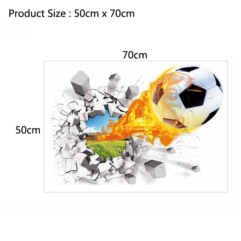 3D Fußball gebrochen Wandaufkl – Baby Nursery Wallpaper Bewertung und Preis