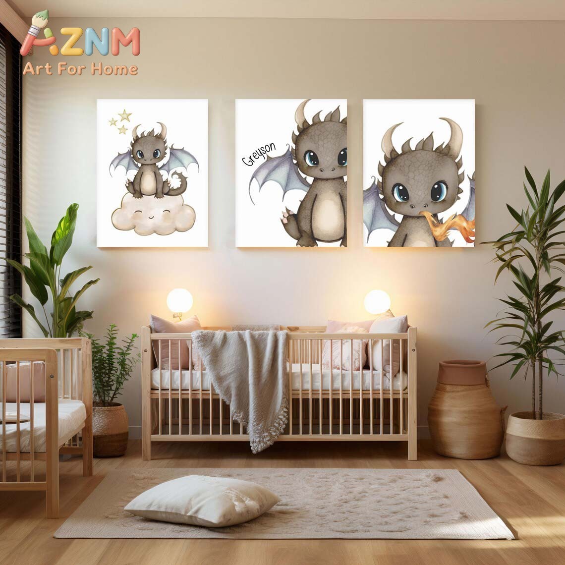 AZNM Niedlicher Baby-Drache Le – Baby Nursery Art Bewertung und Preis