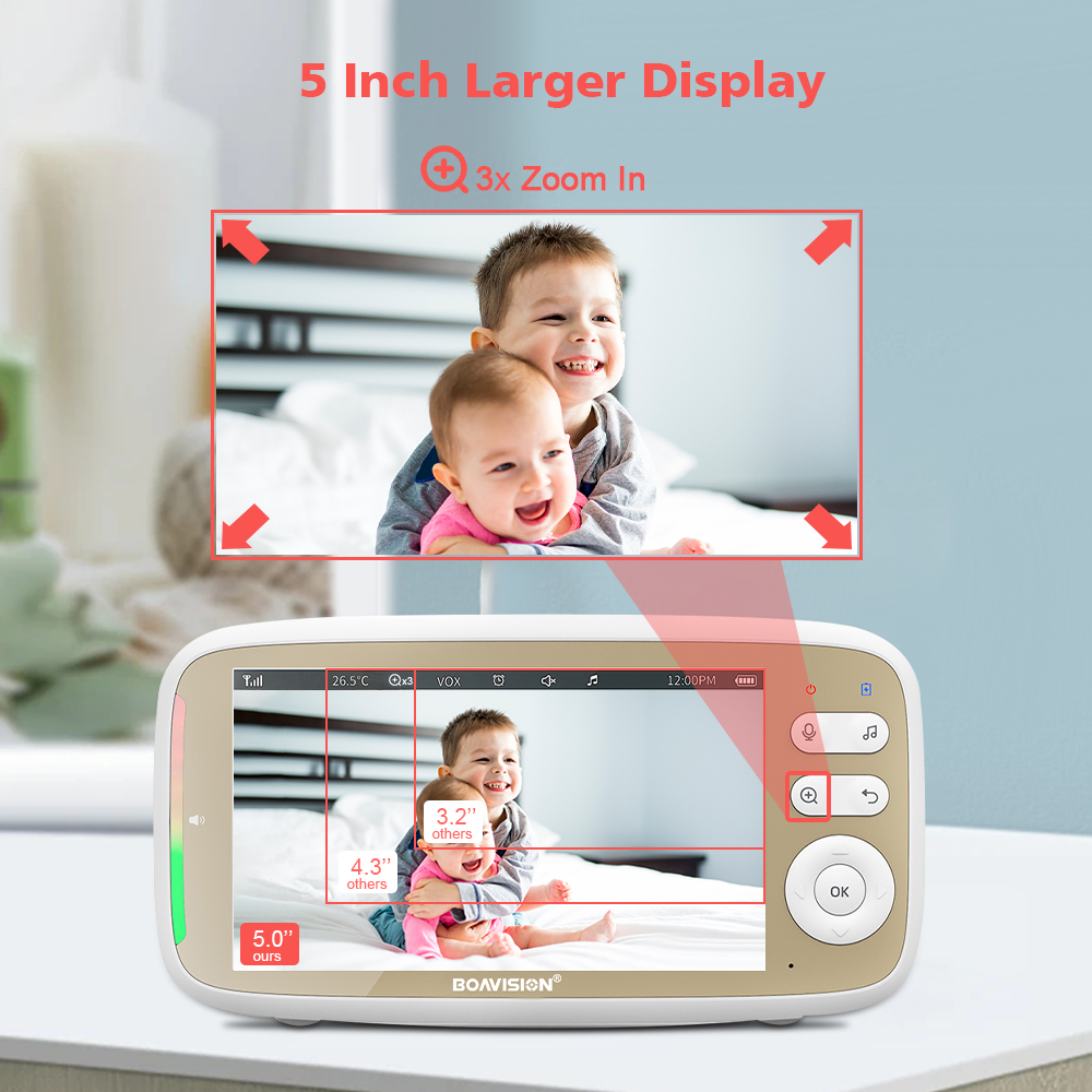 VB803 Babyphone 5 Zoll 720P gr – Wearable Baby Monitor Bewertung und Preis