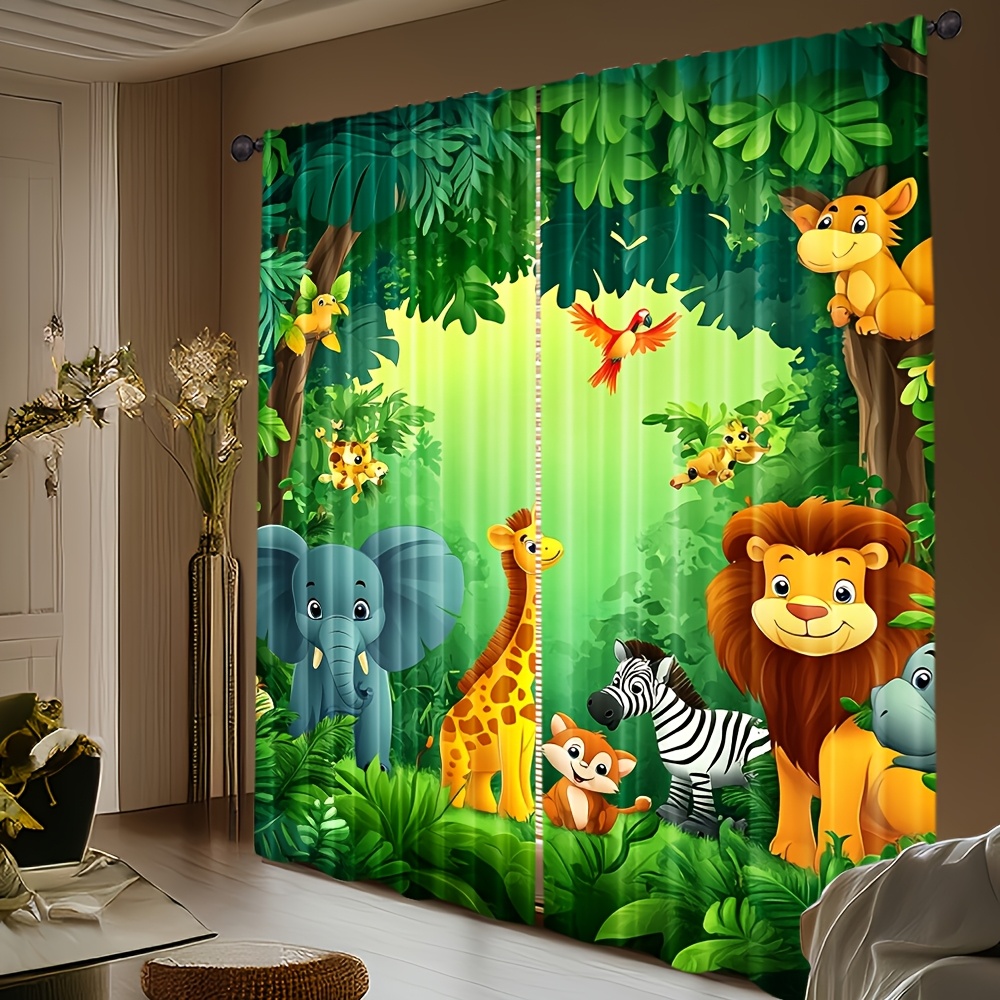 2 Stück Cartoon-Tier-Vorhänge  – Baby Nursery Animal Prints Bewertung und Preis
