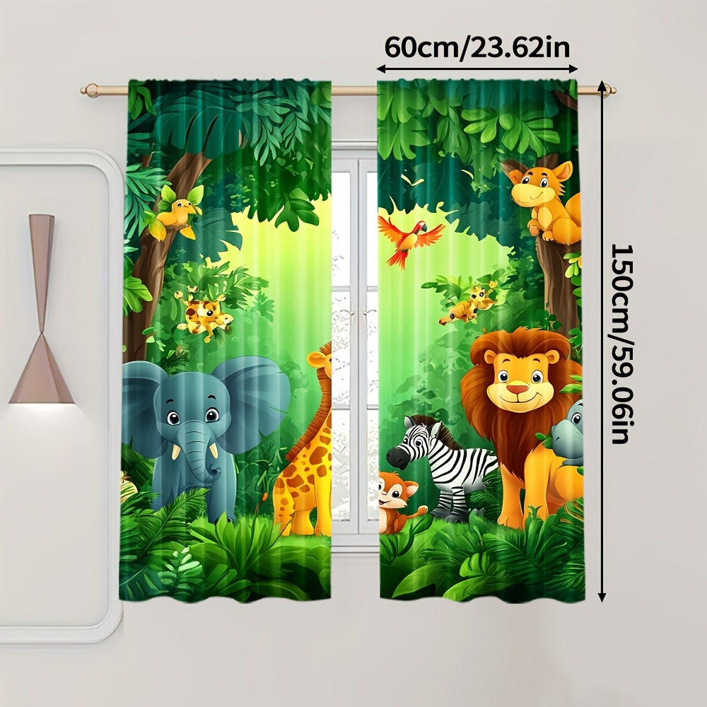 2 Stück Cartoon-Tier-Vorhänge  – Baby Nursery Animal Prints Bewertung und Preis