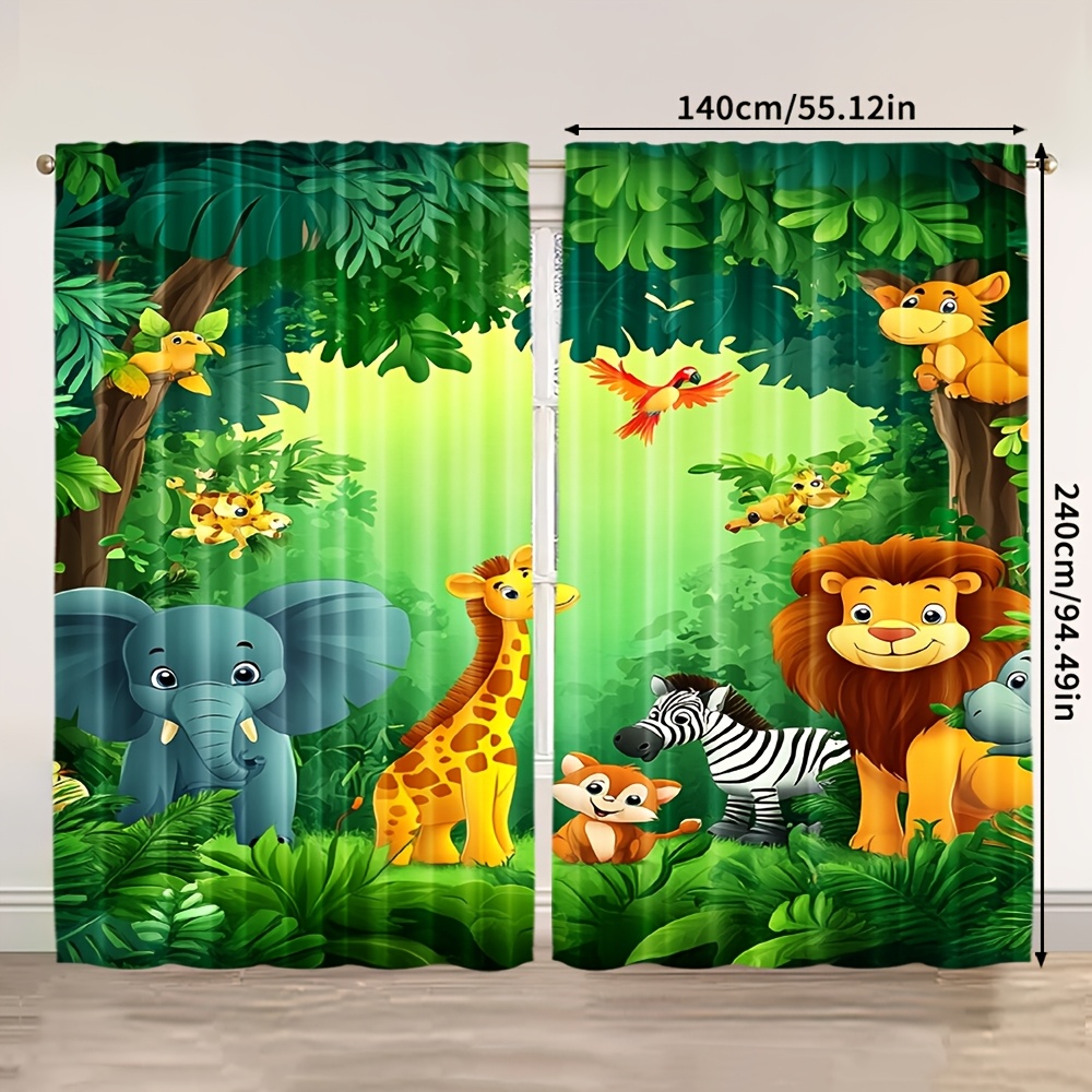 2 Stück Cartoon-Tier-Vorhänge  – Baby Nursery Animal Prints Bewertung und Preis