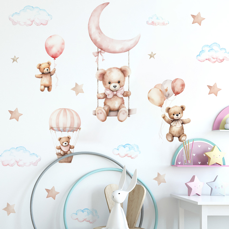 Aquarell Bär Heißluftballon Wo – Baby Nursery Wallpaper Bewertung und Preis