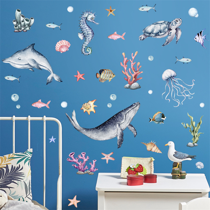 Leuchtender Ozean-Tier-Wandauf – Baby Nursery Wall Mural Bewertung und Preis
