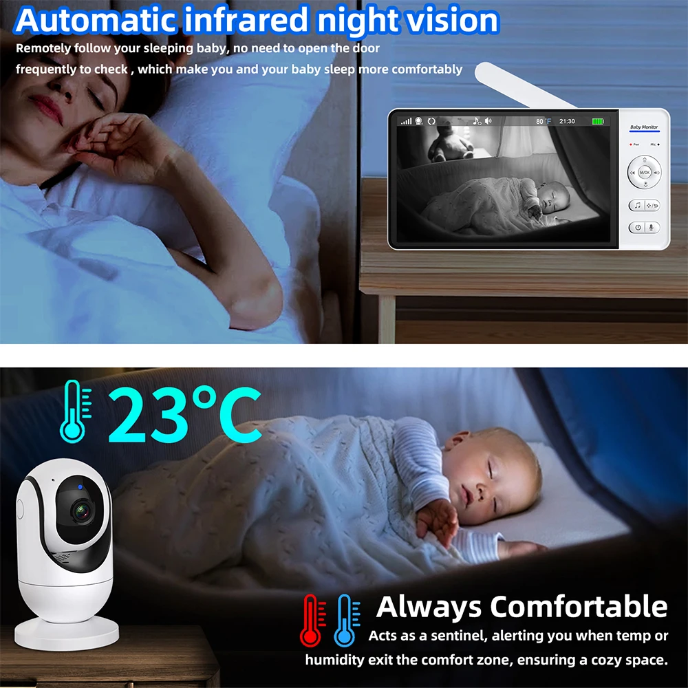 7-Zoll-Video-Babyphone mit Nac – Wearable Baby Monitor Bewertung und Preis