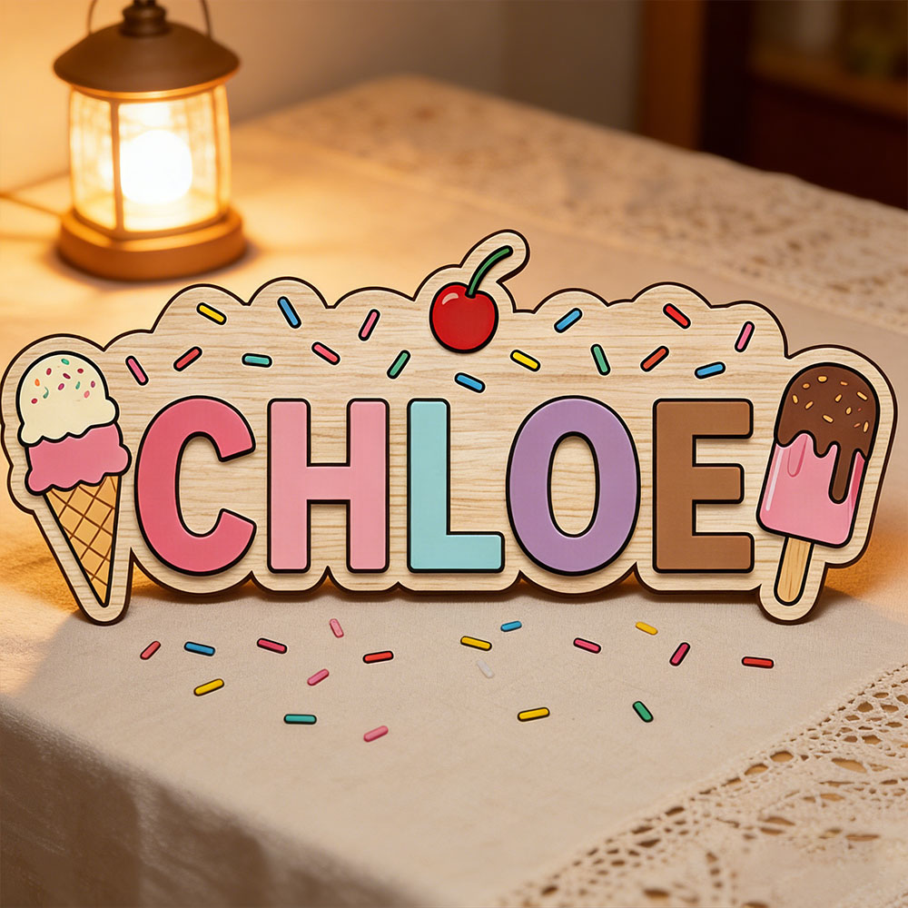 Eiscreme-Waffel Eis am Stiel T – Baby Name Wall Art Bewertung und Preis