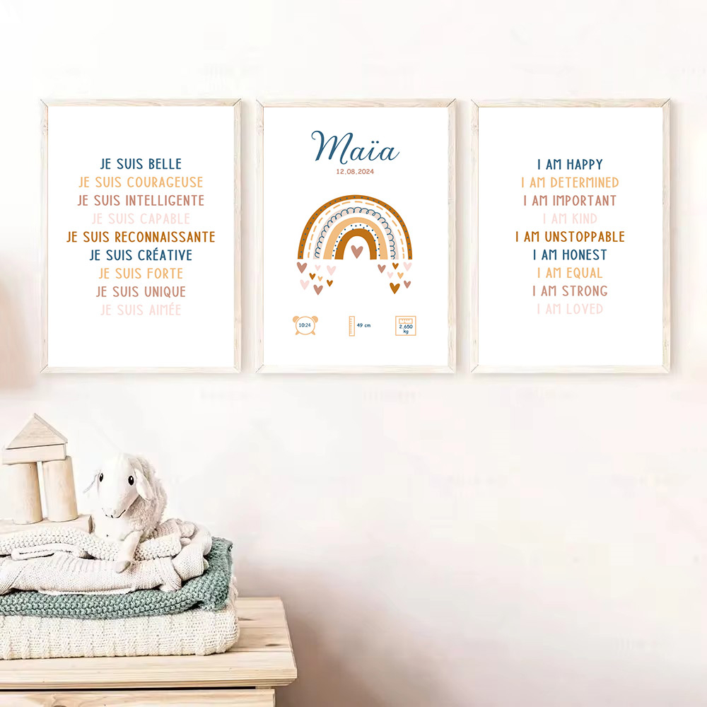 Benutzer definierte Baby Name  – Baby Nursery Quotes Wall Art Bewertung und Preis