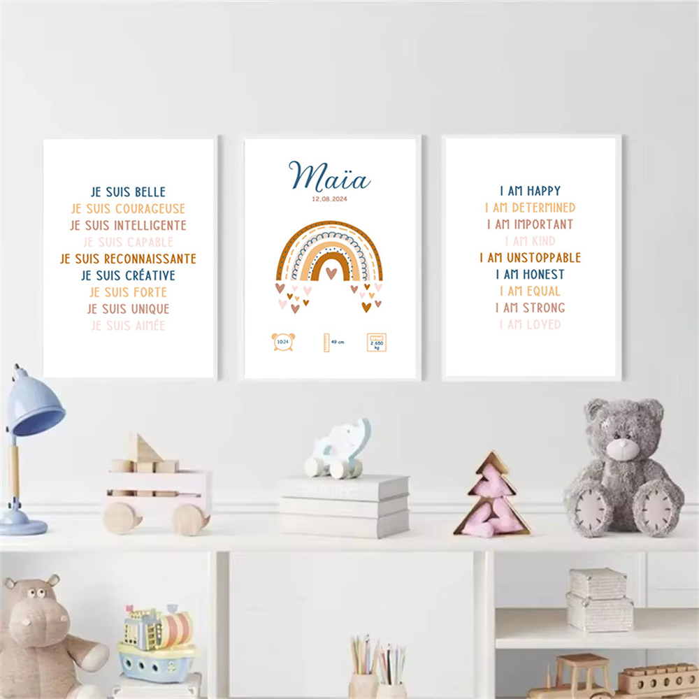 Benutzer definierte Baby Name  – Baby Nursery Quotes Wall Art Bewertung und Preis