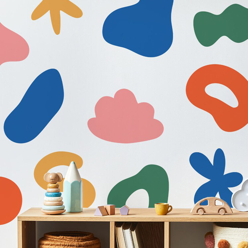 Kreative mehrfarbige Form Wand – Baby Nursery Wallpaper Bewertung und Preis