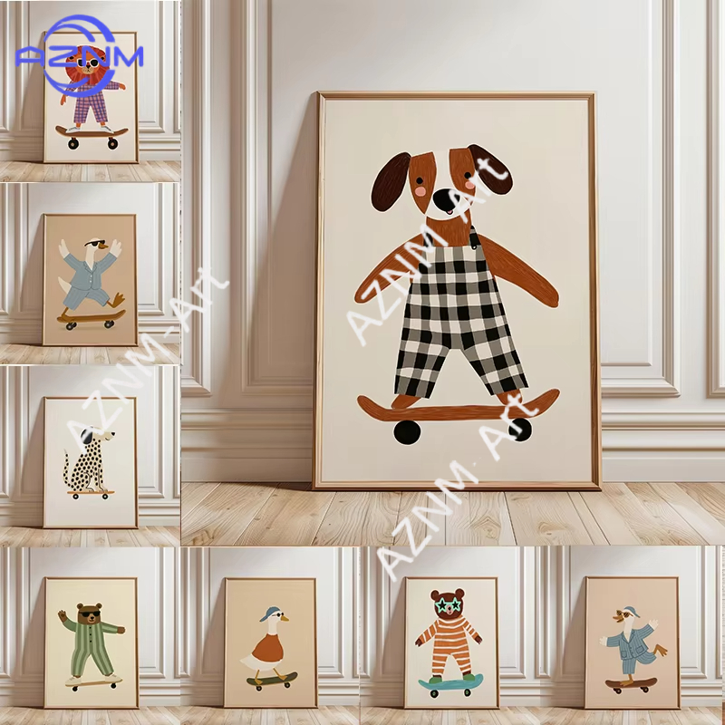 1 Stück Lustiges Tier-Skateboa – Baby Nursery Art Bewertung und Preis