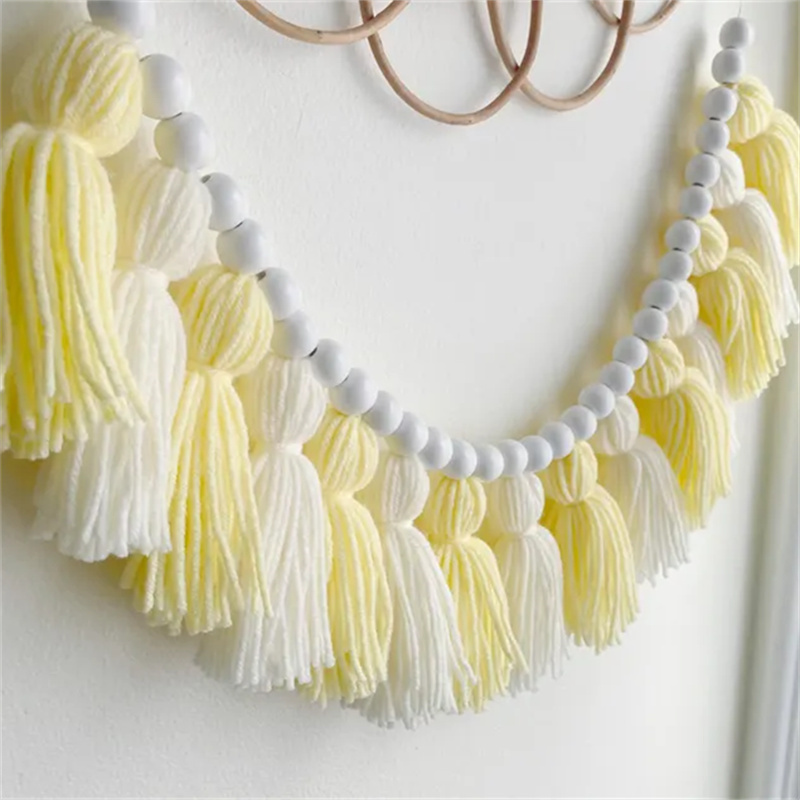 Gelbe Boho Quasten-Girlanden W – Baby Nursery Yellow Walls Bewertung und Preis