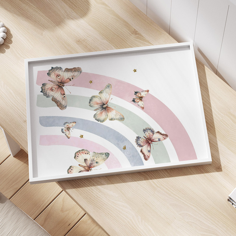 Rosa Regenbogen Schmetterling  – Baby Name Wall Art Bewertung und Preis