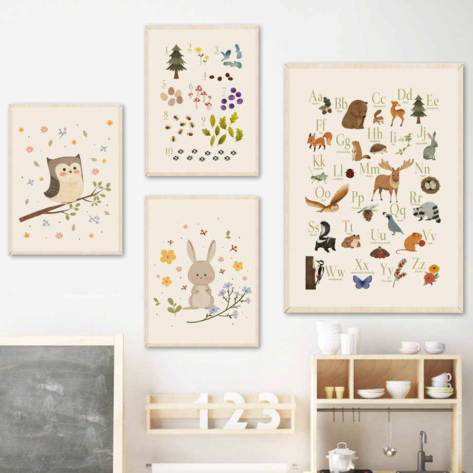 1 Stück rahmenlose, niedliche  – Baby Nursery Animal Prints Bewertung und Preis